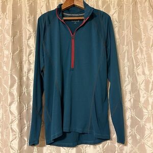 Smartwool Teal Classic Thermal Merino Base Layer 1/4 Zip Pullover